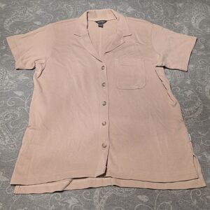 Eddie Bauer Pink Short Sleeve Shirt (Size S)